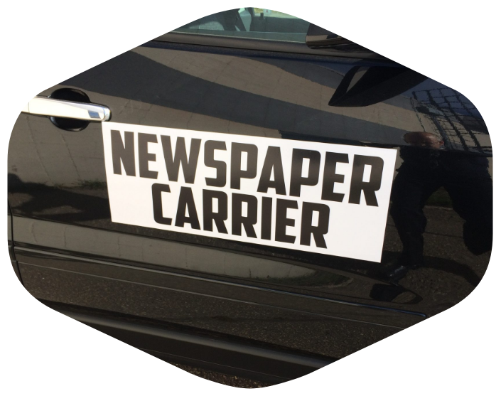 Personalized Magnetic Signs for Newspaper Carrier by Pacesetter Sign