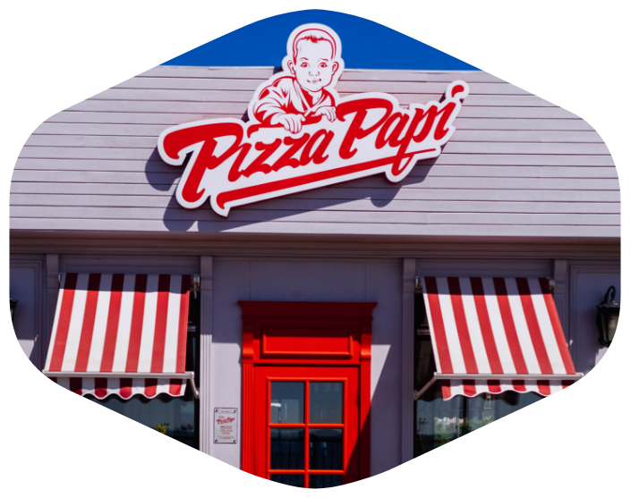 Custom Storefront Business Signs for Pizza Papi