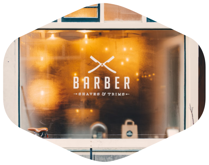 Personalize Vinyl Window Sign for Barber